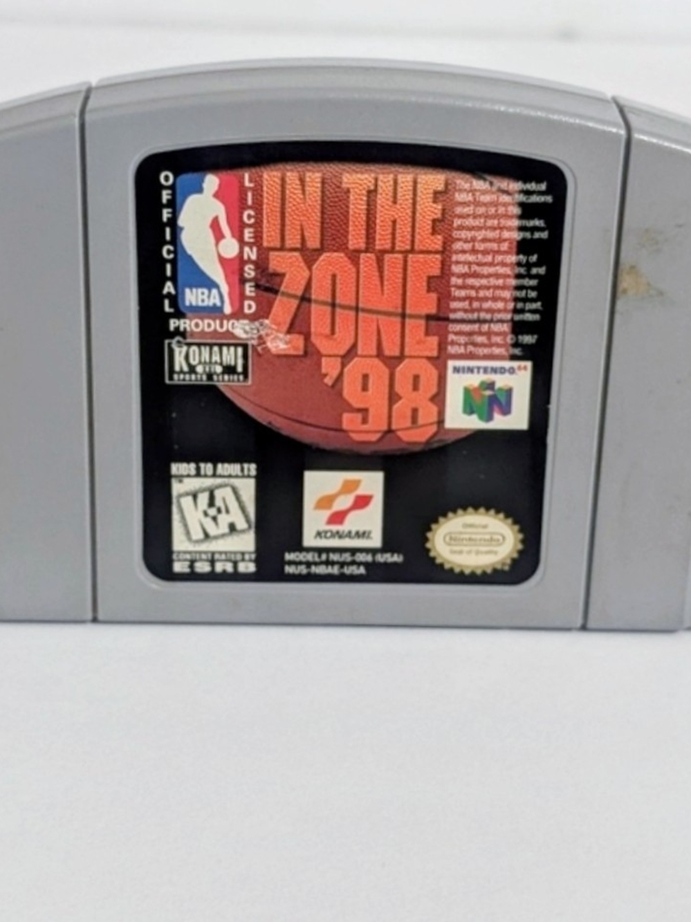 Nintendo N64 In The Zone '98 Gray Cartridge with Red Label